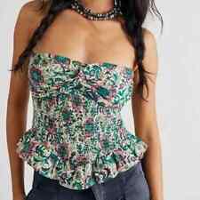 Free People One More Time Tube Top Twist Detail Printed Strapless Smocked Cami L for sale  Shipping to South Africa