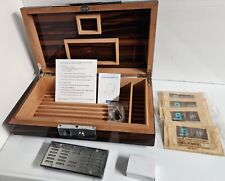 Wood Desktop Humidor with Boveda Humidity packs and fingerprint lock, used for sale  Shipping to South Africa