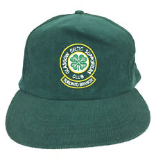 Antigos Glasgow Celtic Football Club Cap Clover fecho veludo cotelê logotipo Chapéu de beisebol de volta, usado comprar usado  Enviando para Brazil