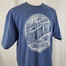Harley Davidson Motorcycles T-Shirt XL Blue Two Sided Badger H-D Madison Biker for sale  Shipping to South Africa