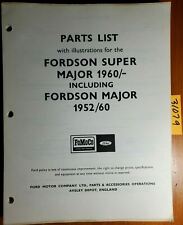 Fordson Super Major 1960- Major 1952-60 Tractor Parts List Manual Ref.F001565 63, used for sale  Shipping to Canada