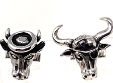 Abotoaduras Swank vintage "Bum Steer" e "Holy Cow" Wall Street prata preta comprar usado  Enviando para Brazil