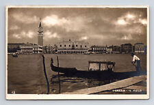 1917 RPPC San Marco Basin Gondola Gondolier Il Molo Wenecja Włochy Pocztówka na sprzedaż  Wysyłka do Poland