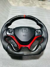 HONDA CIVIC TOP BOTTOM FLAT Complete Steering Wheel With Carbon Fiber for sale  Shipping to South Africa