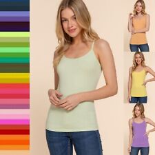 Blusa Cami Tank ajustável alça espaguete sem sutiã macia elástica algodão sem mangas comprar usado  Enviando para Brazil