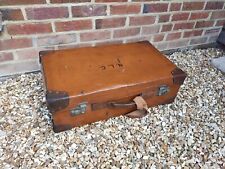 Antique leather suitcase for sale  NEWPORT