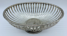 Used, Vintage Silverplated Wire Oval Footed Pedestal Basket by Teleflora 9" x 6" for sale  Shipping to South Africa
