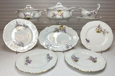 c 1880 Antique Child's Dinner Service Daisy with Blue Flowers Miniature, used for sale  Shipping to South Africa