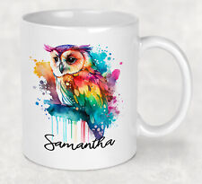 Personalised owl watercolour for sale  LEICESTER