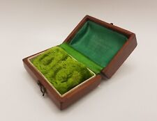 Antique Vintage Wooden Jewellery Box - Earrings Display Case with Green Interior for sale  Shipping to South Africa