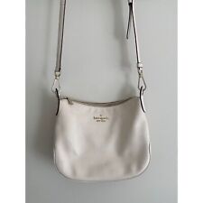 Kate Spade New York Pebble Leather Cream White Purse Crossbody Hobo 12x9, used for sale  Shipping to South Africa
