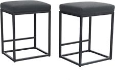 Used, 2 Bar Stools with Footrest, Kitchen Chairs PU Leather (Black) for sale  Shipping to South Africa