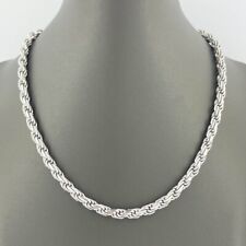 Colar masculino de prata esterlina 925 corte diamante corrente corda 5 mm acabamento ródio comprar usado  Enviando para Brazil