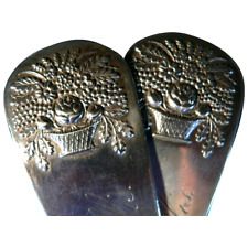 Used, 2- coin silver serving SPOONs, fruit basket, cornucopia, JJ Low, Boston,c1830,9" for sale  Shipping to South Africa