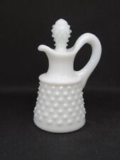 Vintage Fenton Milk Glass Hobnail Vinegar/Oil Cruet with Stopper 4 3/4 in Tall, used for sale  Shipping to South Africa