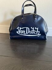 Bolsa de boliche Von Dutch Originals couro Duffle Weekender azul marinho anos 2000 Y2K comprar usado  Enviando para Brazil
