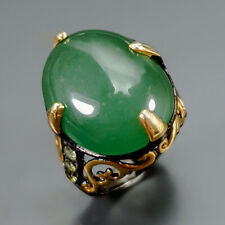 Jewelry Design 18 ct Chrysoprase Ring 925 Sterling Silver Size 7.5 /R341189 for sale  Shipping to South Africa