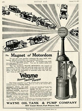 1917 Original WAYNE Honest Measure TALL GAS PUMP Ad. Car Magnet. Fort Wayne IN for sale  Irwin