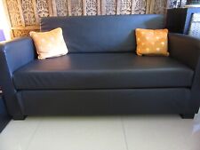 Ikea black leather for sale  GLASGOW