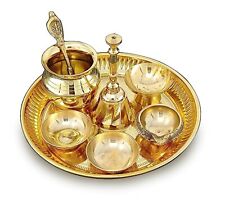 Brass pooja thali for sale  Shipping to Ireland