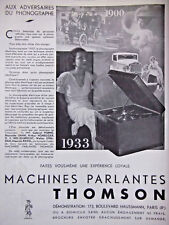 Ads press 1933 d'occasion  Longueil-Sainte-Marie