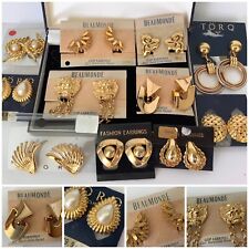 Job Lot Vintage/New Beaumonde & Torq 22ct Gold Plated Clip Earrings for sale  HASTINGS