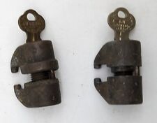2 Vtg Columbus Barrel Screw Locks w/ Keys Gumball Machine WORKING for sale  Shipping to South Africa