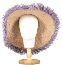 Used, Helen Kaminski Beige Rafia Hat With Fringe Edging One Size for sale  Shipping to South Africa