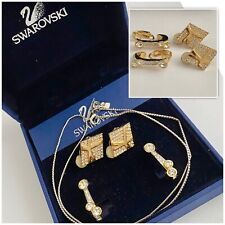 Brincos vintage Swarovski Jewellery inc 2 x clipe e corrente folheada a prata na caixa, usado comprar usado  Enviando para Brazil