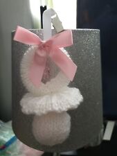 Handmade Baby pram/ moses basket,  hanging charm In White With pink bow for sale  Shipping to South Africa