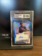 2021 Bowman Chrome Adael Amador 1º refrator azul automático Bowman #/150 SGC 10/10. comprar usado  Enviando para Brazil