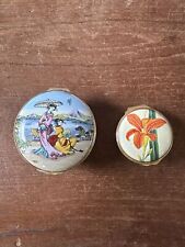 (2) Cajas de baratijas esmaltadas Halcyon Days - "Mujeres geisha" y "Lirio naranja" segunda mano  Embacar hacia Argentina