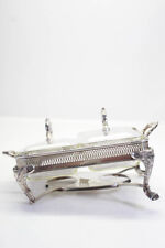 Designer Silver Tone Metal Ornate Claw Foot Double Chafing Dish With Lids for sale  Shipping to South Africa