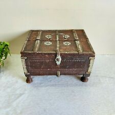 1920s Vintage Primitive Handmade Carved Money Treasure Chest Wooden Box Old W782 for sale  Shipping to South Africa