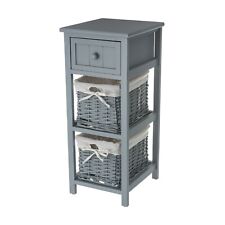 Grey Shabby Chic Bedside Cabinet Unit Table Storage Unit Assembled Bed Bathroom for sale  Shipping to South Africa