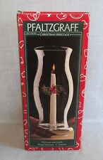 PFALTZGRAFF CHRISTMAS HERITAGE VTG GLASS HURRICANE SHADE & CANDLE HOLDER & BOX for sale  Bristol