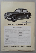 Borgward hansa 1800 for sale  BOURNE