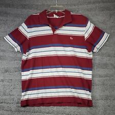 Camisa polo de golfe Hollister masculina grande manga curta listrada azul vermelha vintage  comprar usado  Enviando para Brazil