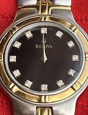 Relógio de pulso feminino Bulova dois tons 98P33 resistente à água precisa de bateria (?) comprar usado  Enviando para Brazil