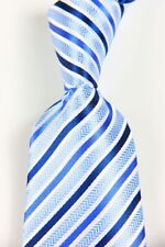 Nueva Corbata Clásica a Rayas Azul Plata JACQUARD TEJIDA 100% Seda Para Hombre, usado segunda mano  Embacar hacia Argentina