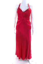Usado, Vestido sereia Niteline feminino seda cetim franzido gola V tiras vermelho tamanho 10 comprar usado  Enviando para Brazil
