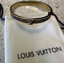 Brazalete LV marrón cuero y chapado en oro Louis Vuitton. Monograma Usado en excelente estado segunda mano  Embacar hacia Argentina