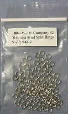 100 Worth Company #2 Std. Stainless Steel Split Rings 40# test Made in USA 94212 for sale  Shipping to South Africa