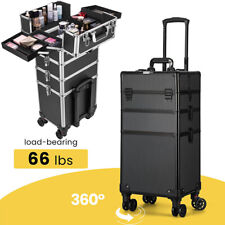 Aluminum 4 in1 Rolling Makeup Trolley Train Case Box Organizer Salon Cosmetic for sale  Shipping to South Africa