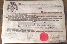 Diploma grande ufficiale usato  Italia