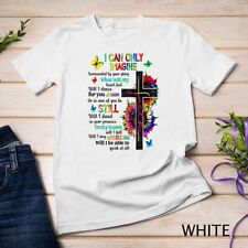 Camiseta unissex Jesus Cross Butterfly I Can Imagine Christian Religious comprar usado  Enviando para Brazil