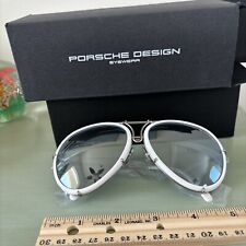 Óculos de sol Porsche Design P8613 aviador armação branca lentes extra marrons na caixa, usado comprar usado  Enviando para Brazil