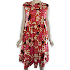 MARNI Orange Pink Linen Palm Leaf Print Casual Dress IT42 M  comprar usado  Enviando para Brazil