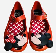 Mini Melissa Kissing Minnie Mickey Mouse Mary Jane Zapatos Planos Rojos Talla EE. UU. 9 segunda mano  Embacar hacia Argentina