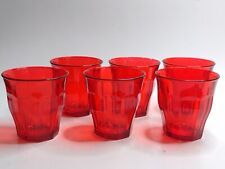 Conjunto de 6 copos de água Duralex Picardie suco colorido vermelho comprar usado  Enviando para Brazil